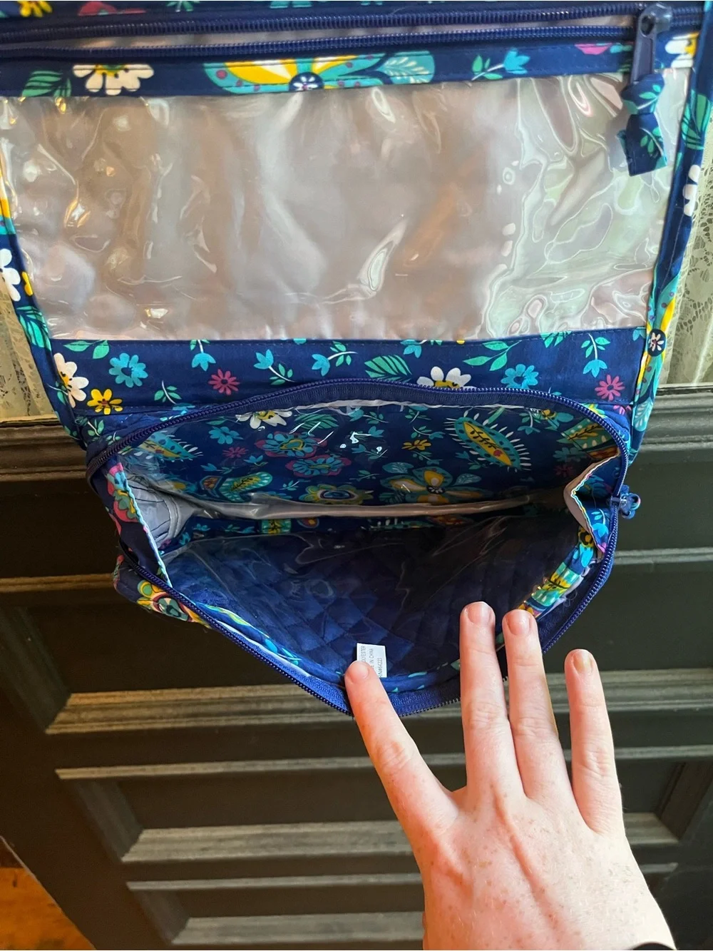 Vera Bradley Blue Floral Hanging Cosmetic Organizer